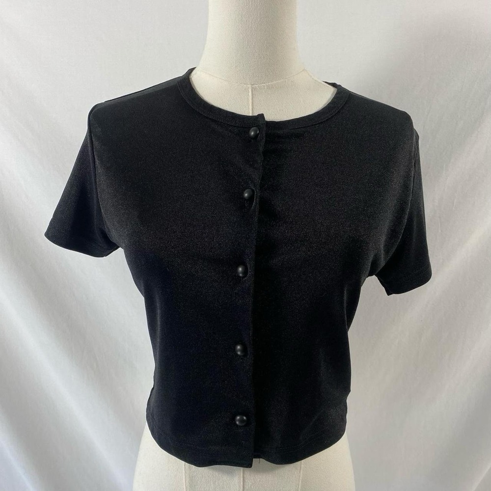 Mourachet Black Button Up Top Size Large Korean Academia Preppy